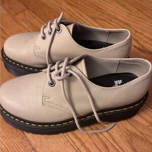 Dr. Martens Women's Cream Leather Shoes